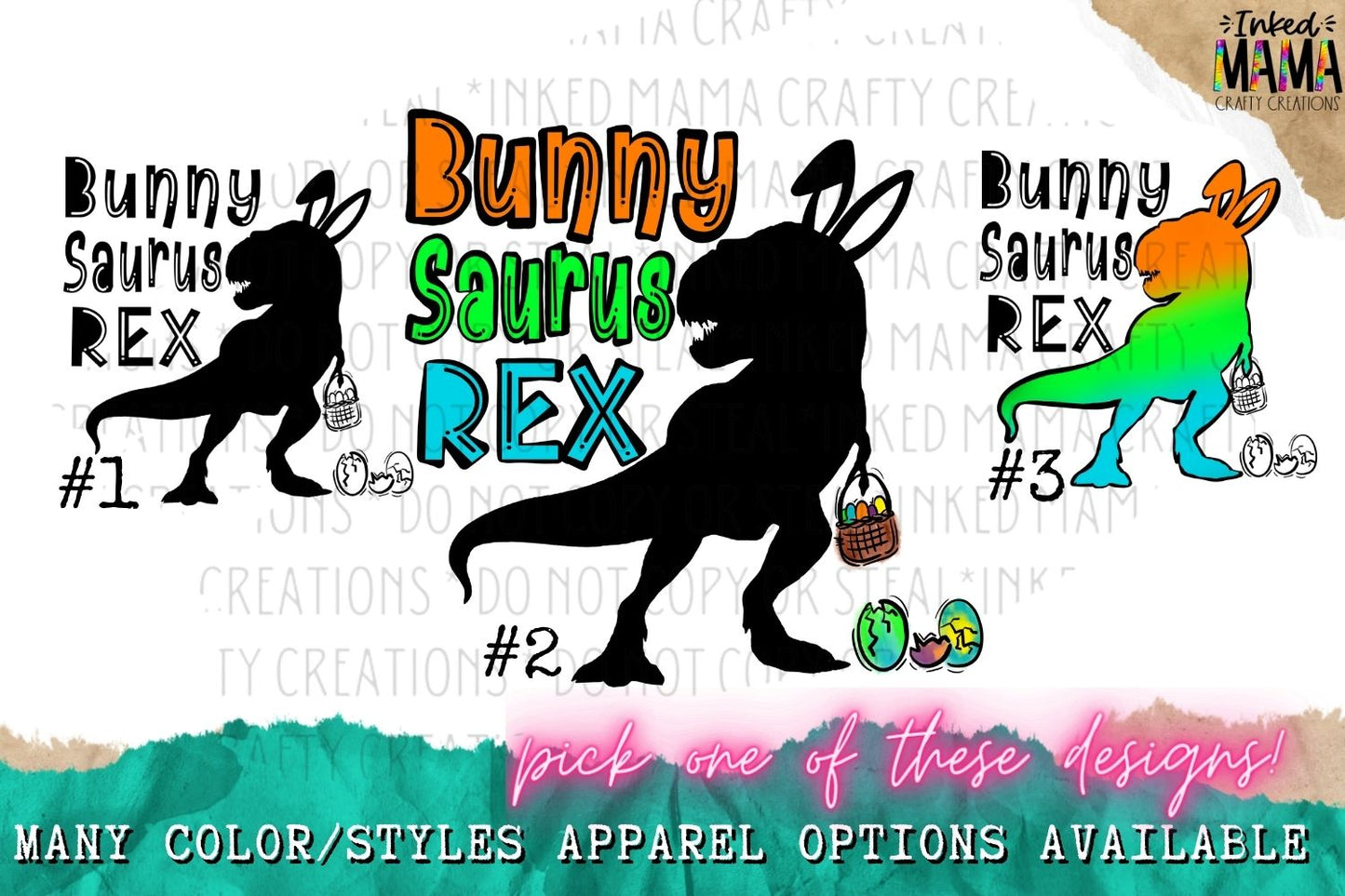Bunny Saurus Rex - Trex Bunny - Easter Apparel