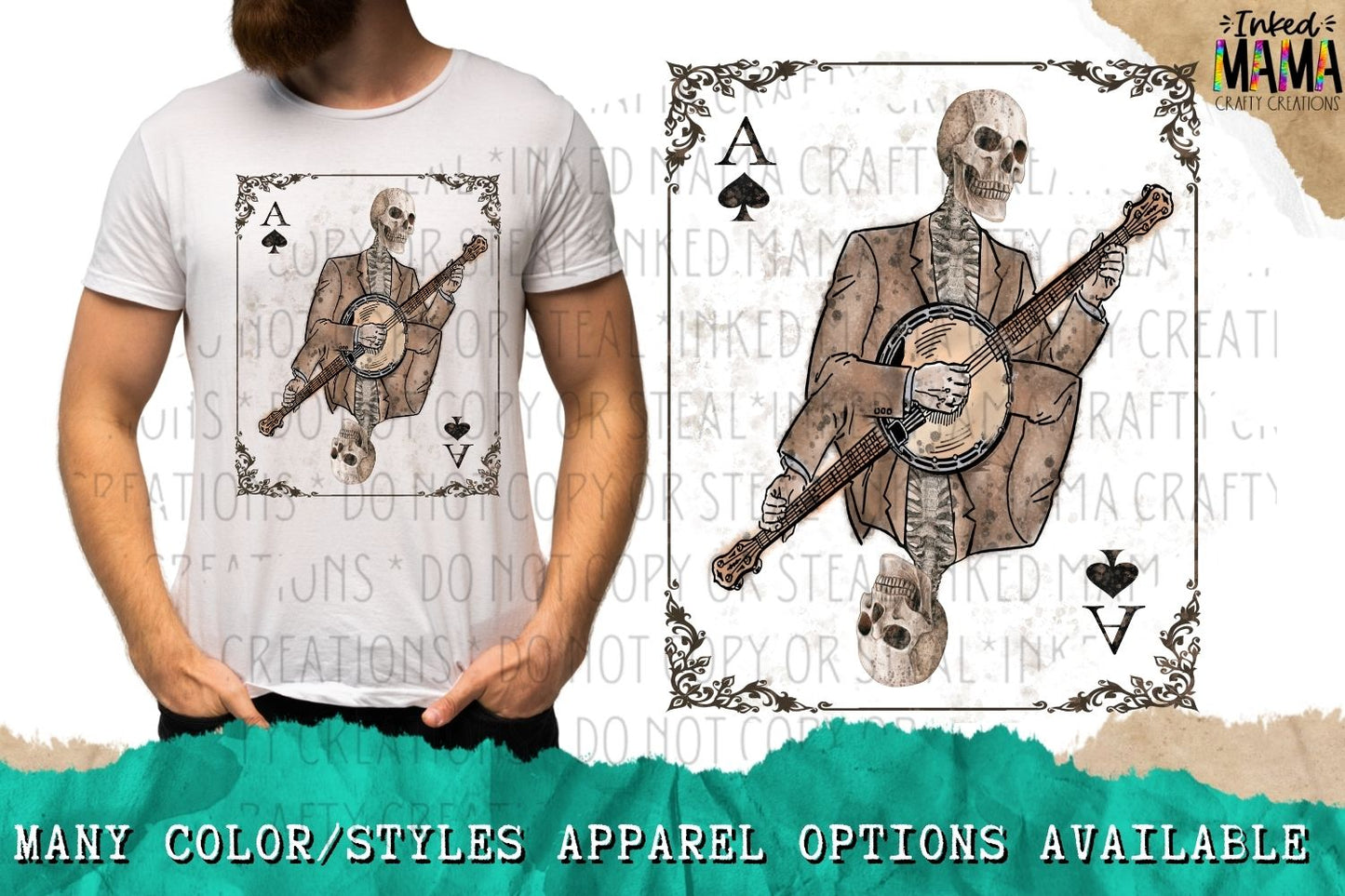 Ace of Spades - Skeleton Banjo - Apparel