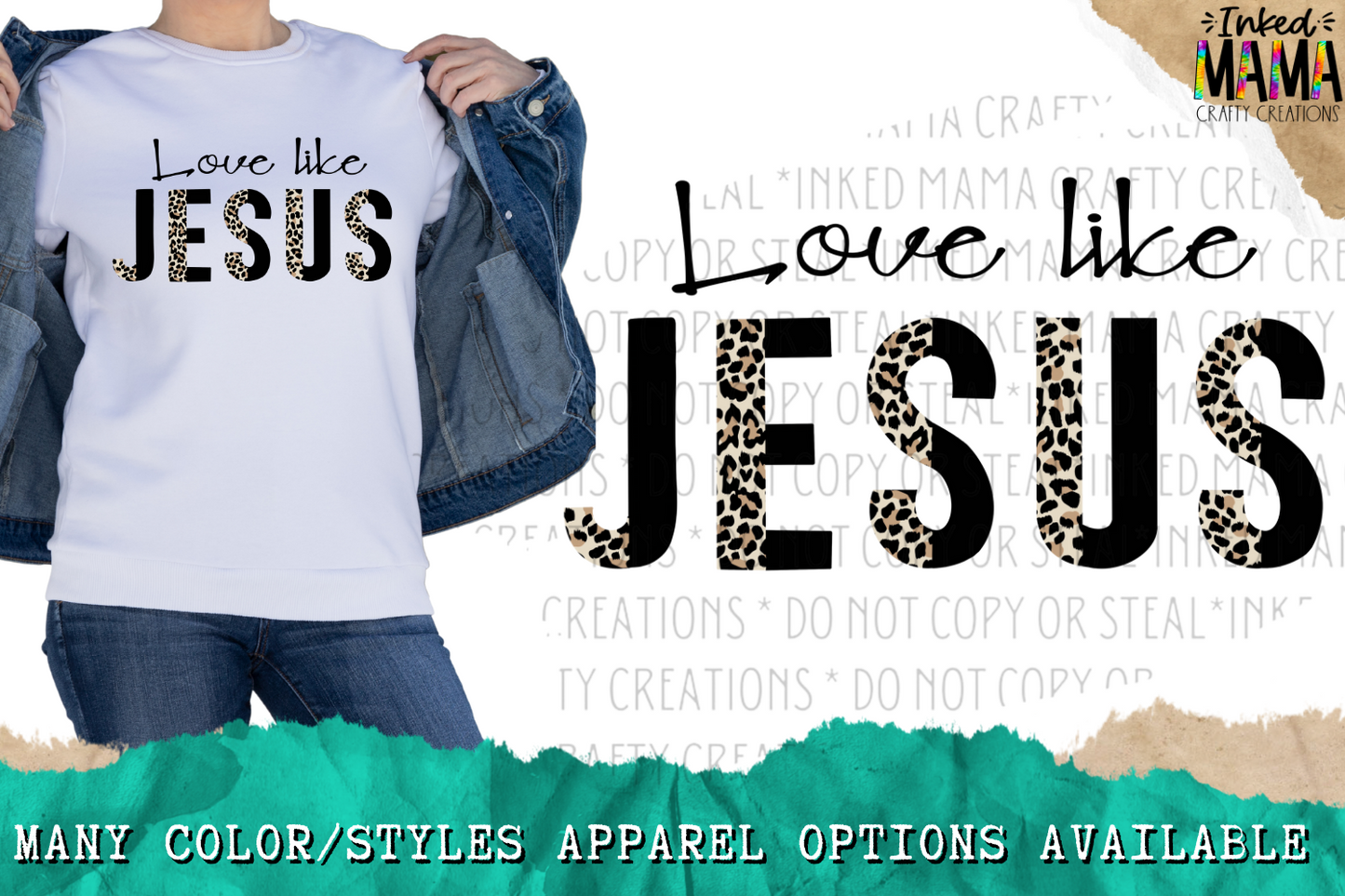 Love like Jesus - Leopard Print -  Easter Faith based - Apparel