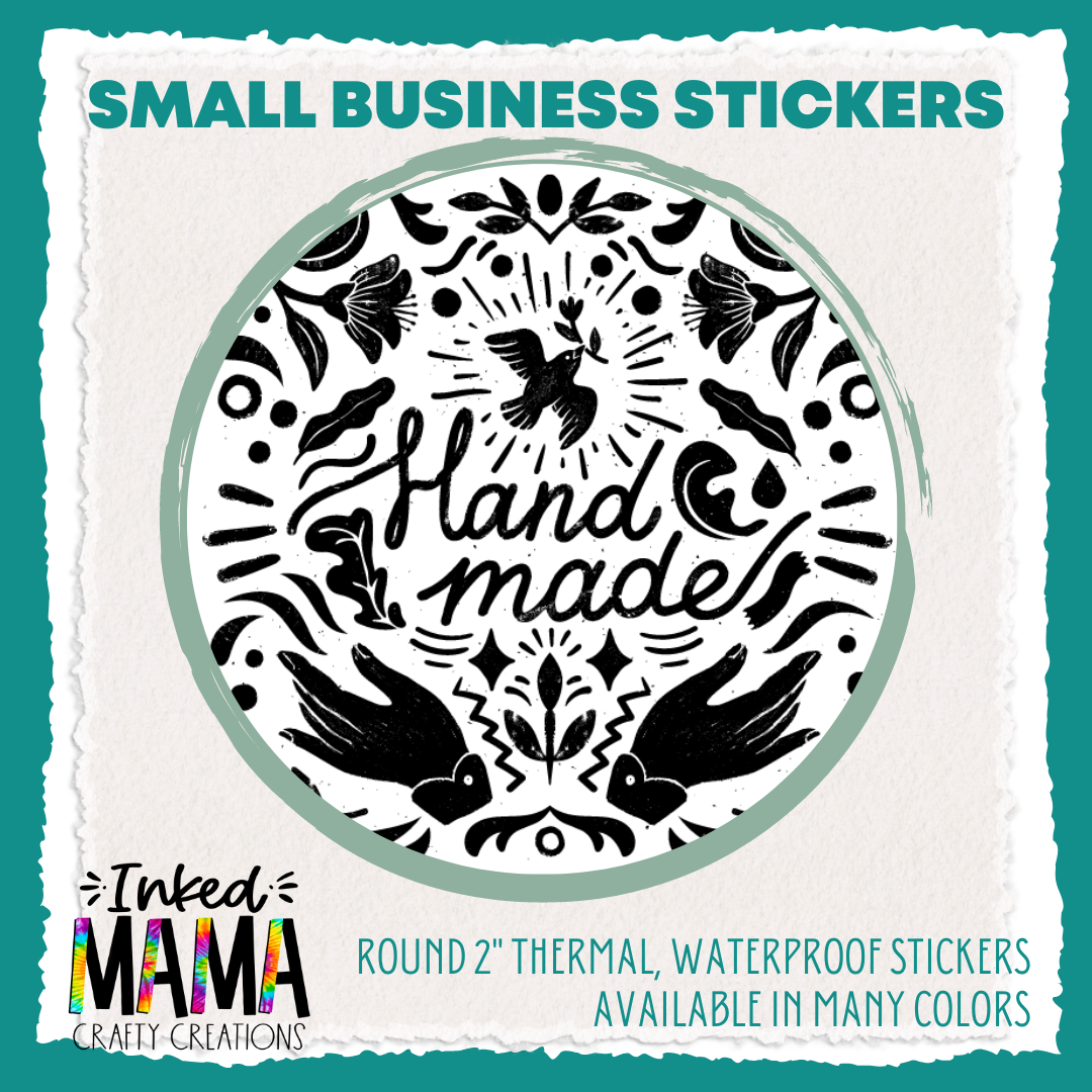 #C1 Handmade Small Business Thermal Packaging Stickers - Increments of 50