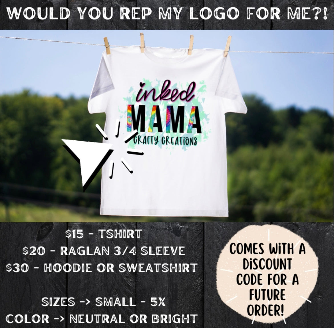 Inked Mama Crafty Creations Logo Shirt! Support and rep for my small business!
