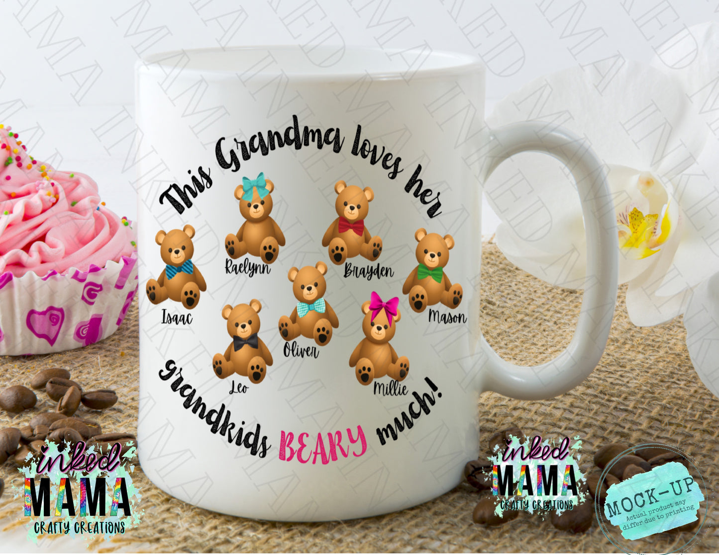 This Grandma loves her grandkids BEARY much - Personalized Gift Idea Example