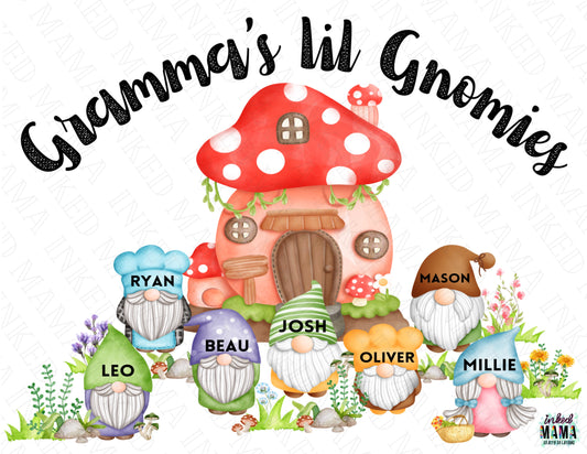 Grandma’s Lil Gnomies - Gnome inspired - Personalized Gift Idea Example