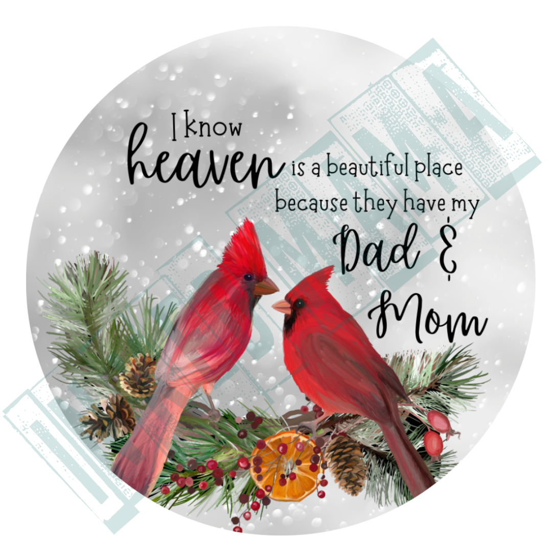 I know heaven is a beautiful place because they have my Mom & Dad - Light up Lantern Ornament